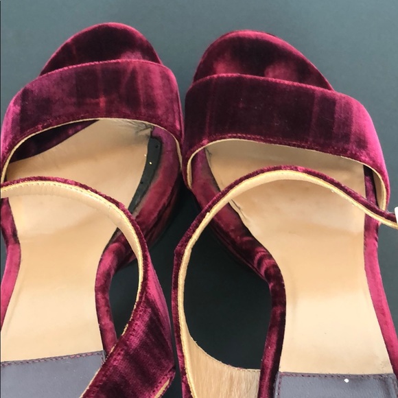 Laurence Dacade Paris berry velvet platforms 39 - Picture 5 of 5